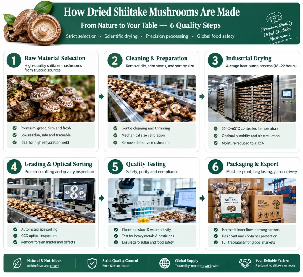 How dried shiitake mushrooms are made